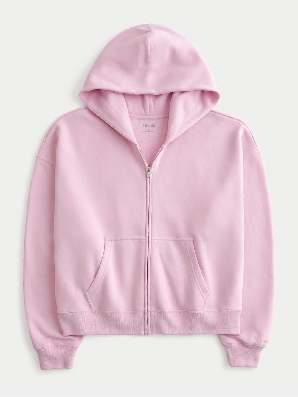Hollister Oversized Zip-Up Hoodie Pink, size M, like new!
